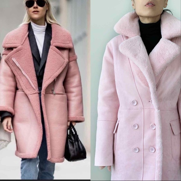 MY Valentine  Shearling Coat- PINK TEDDY - Picture 4 of 7